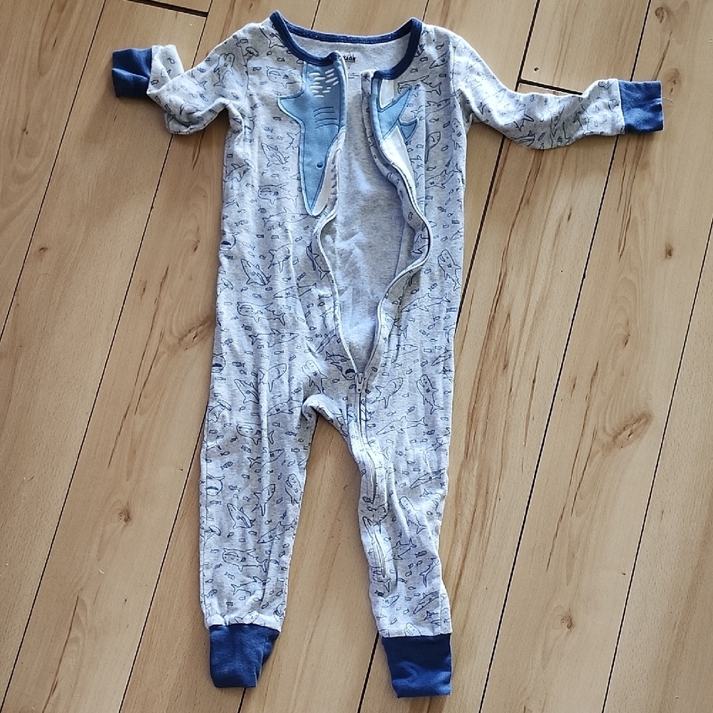 Kids Headquarters Gray and Blue Shark Pajamas